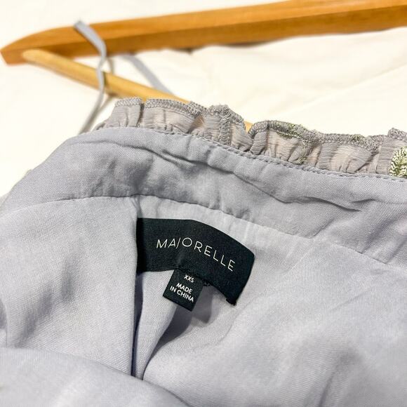 NWOT Majorelle Penny Mini Dress Dusty Purple Floral Ruffle Tie Front XXS - Picture 6 of 7